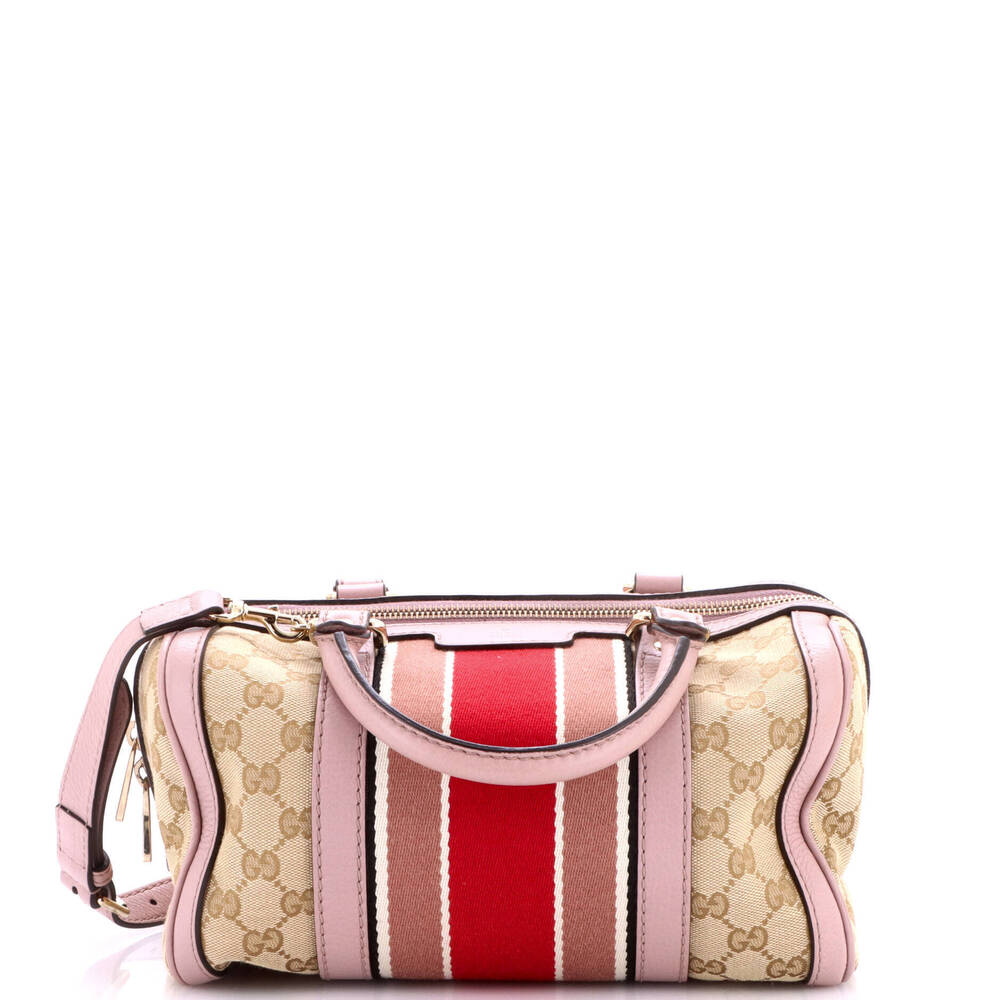 Gucci Small Vintage Web Boston Bag GG Canvas